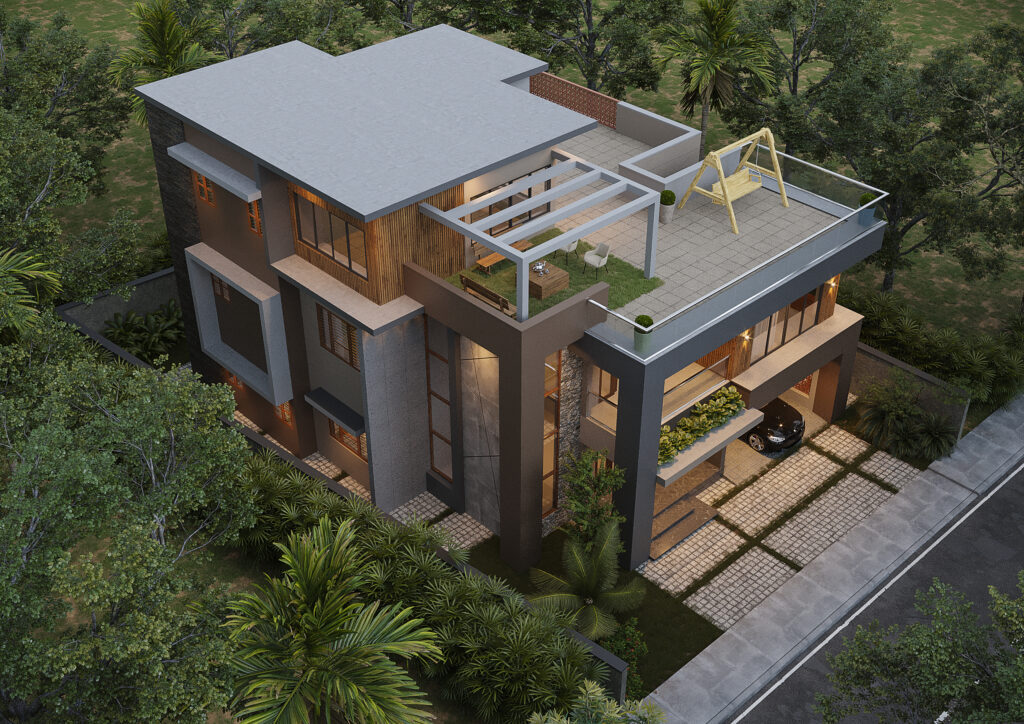 Mahal Builders team completing a modern construction project in Kerala
